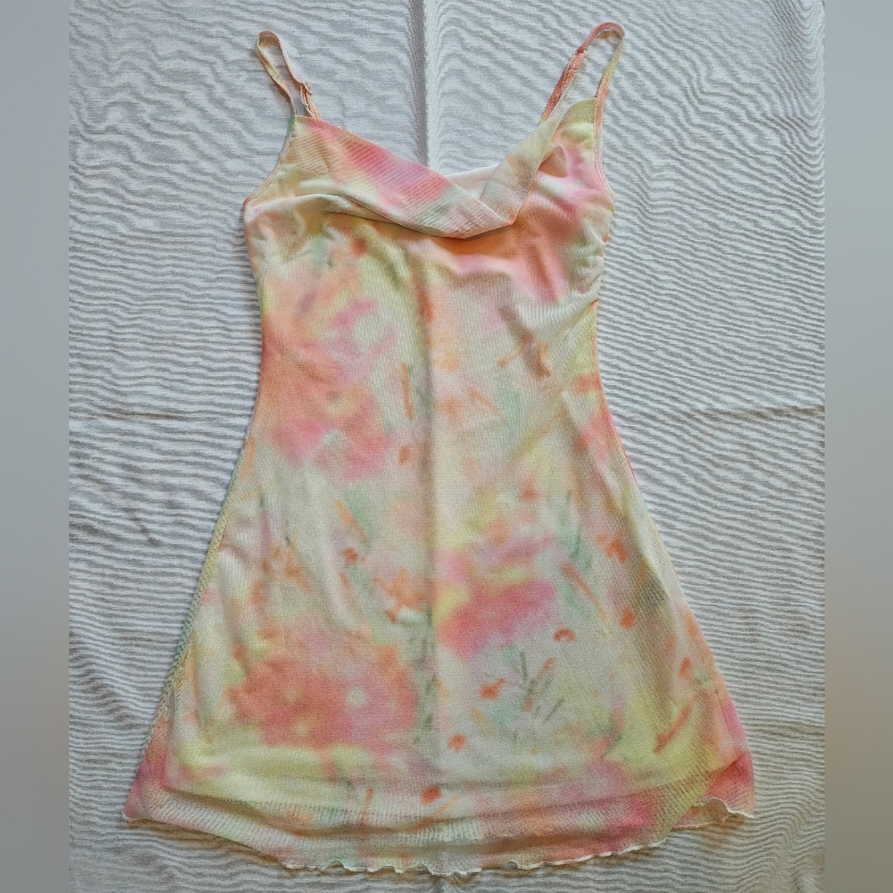 Pink and Cream Mesh Dress